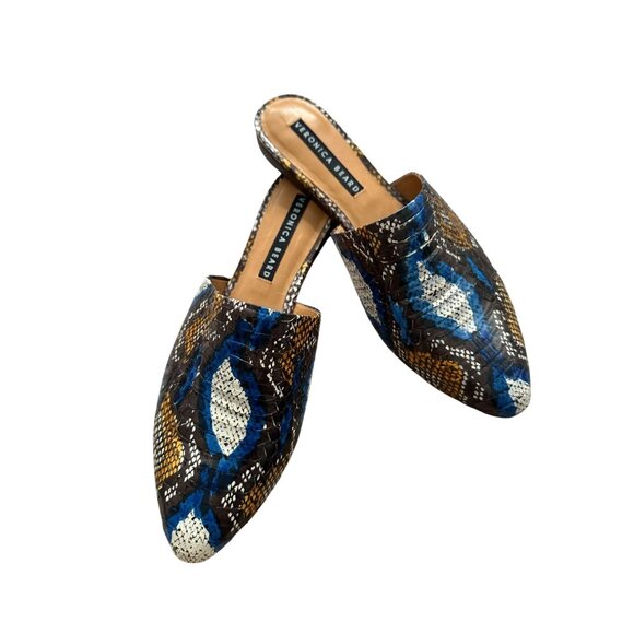 VERONICA BEARD Multicolor Snake Print Leather Mules Flats Size 41 / US 11 - Picture 9 of 9